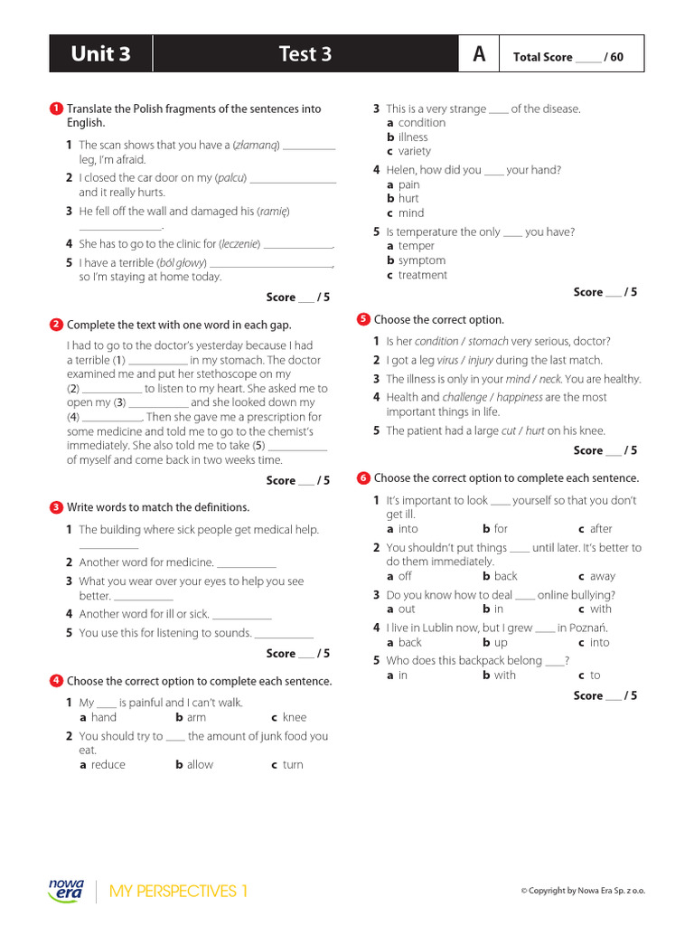 Unit 3, Test 3 - Grupa A - Standard | PDF | Medicine | Clinical Medicine
