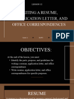 L12 Writing A Resume, An Application Letter, and Office Correspondence (RAWS)