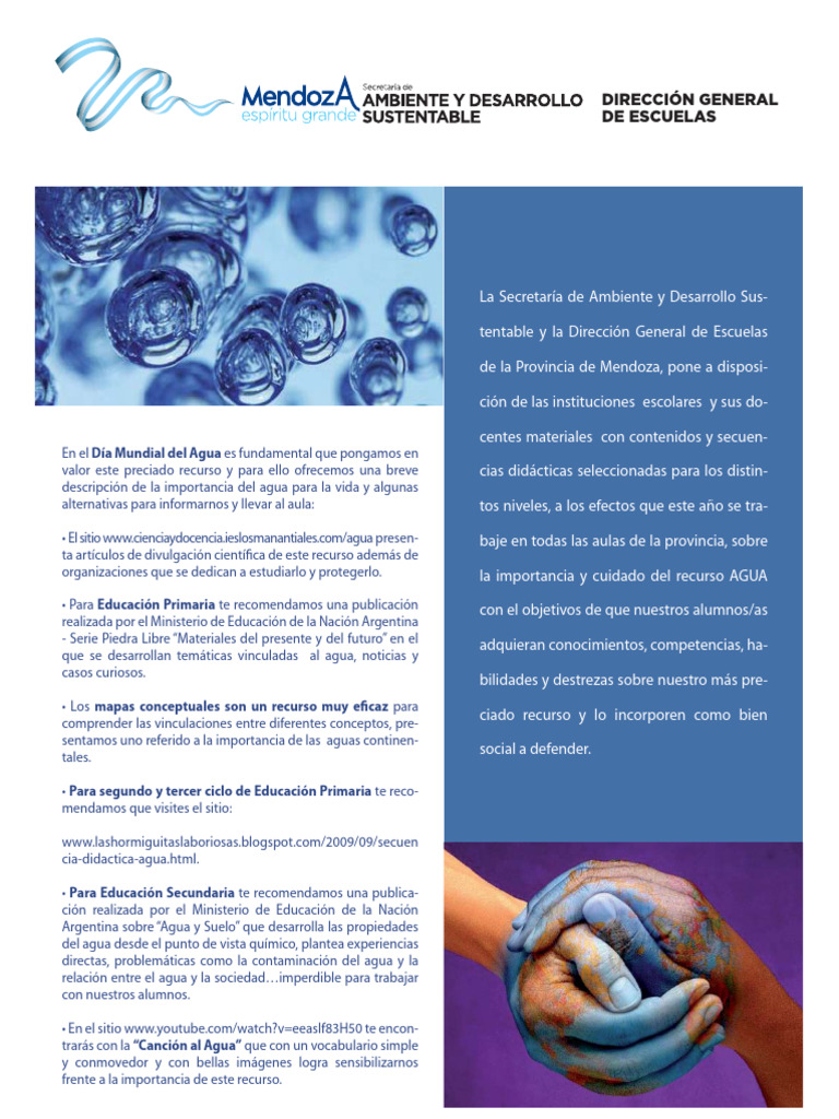 Cuidado del agua en Mendoza escolar | PDF | Agua | Tierra