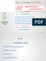 Groupement D'Interet Economique (GIE) : Expose: Economie Et Gestion