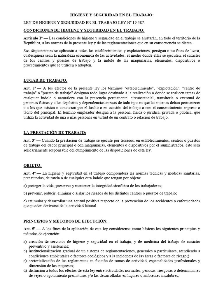 Higiene y Seguridad en El Trabajo | PDF | Seguridad y salud ocupacional ...