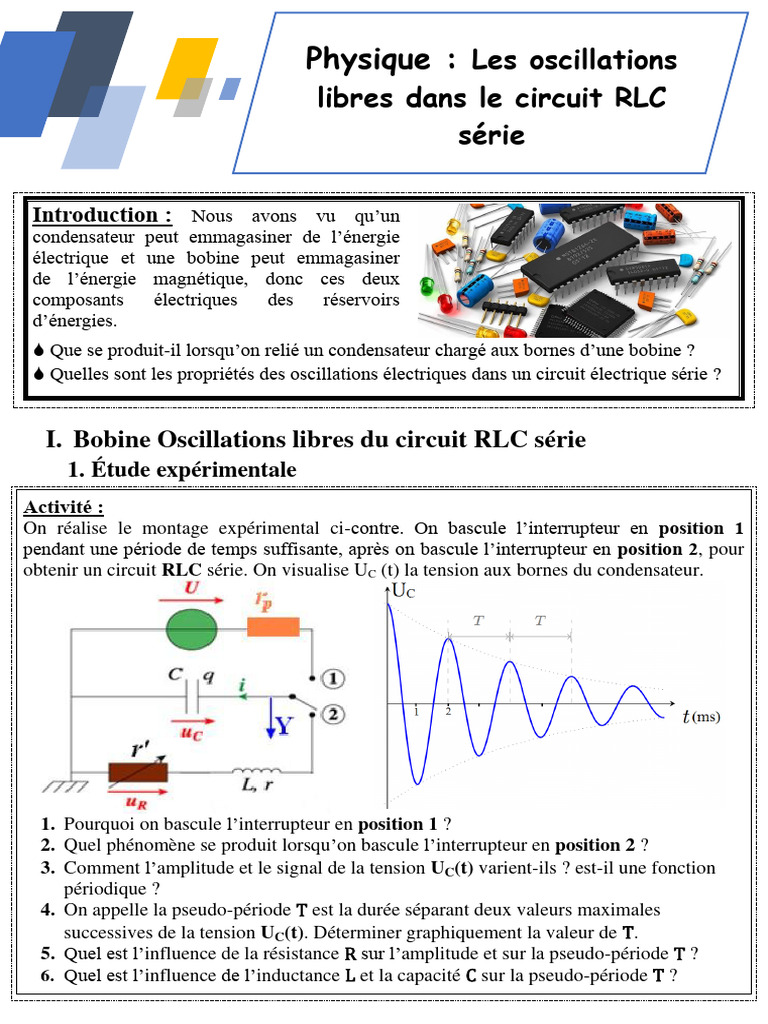 Étude des circuits RLC série | PDF | Tension électrique | Condensateur