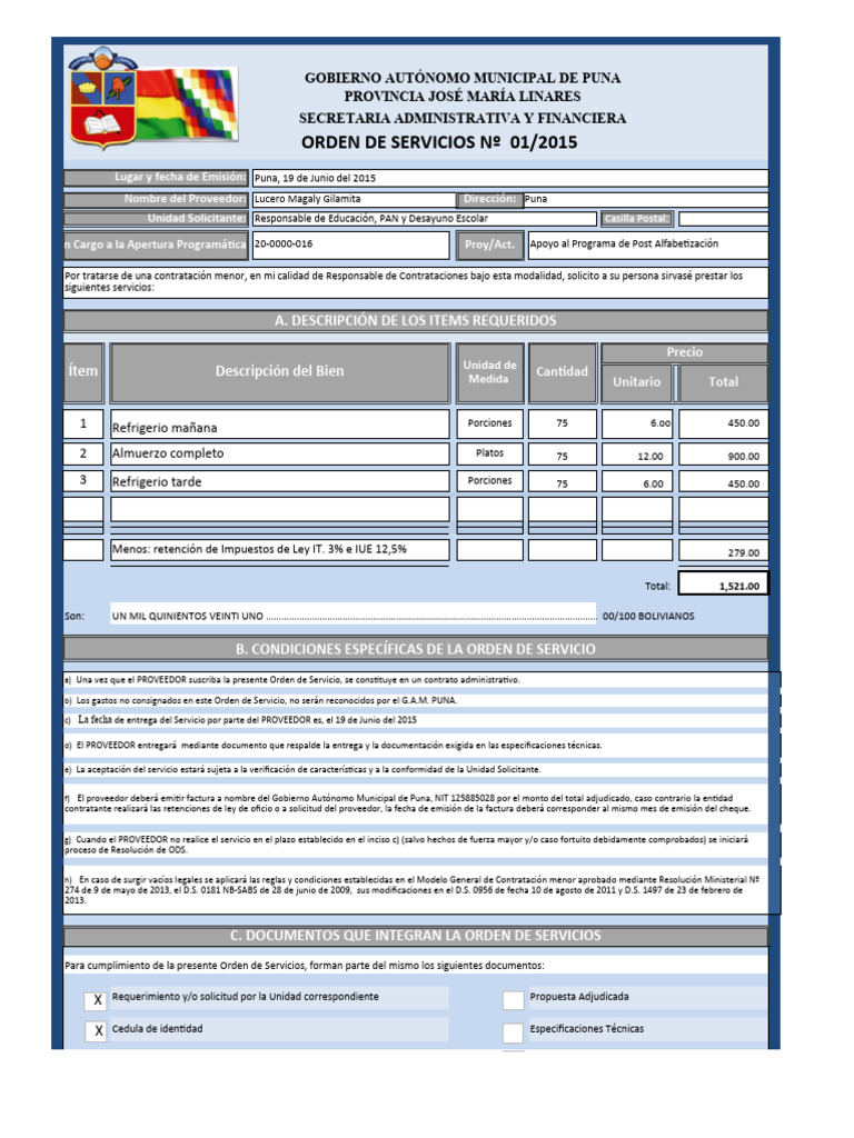 Orden de Compra y de Servicios 2 | PDF