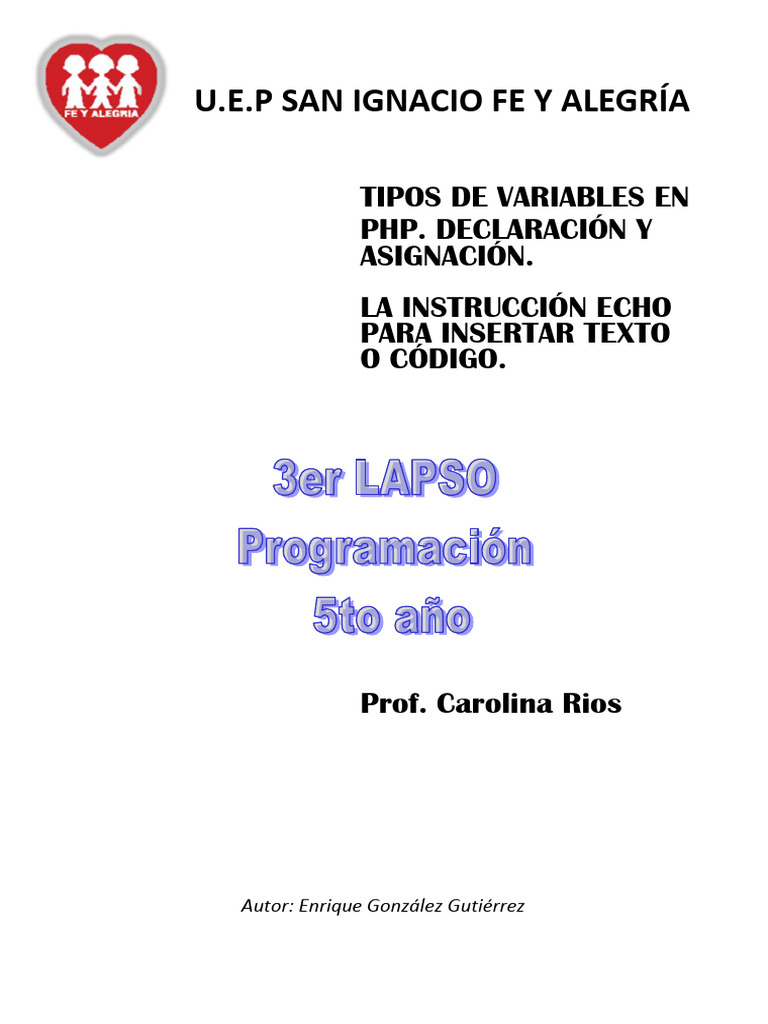 Programaci n 5to a o prof carolina pdf html php