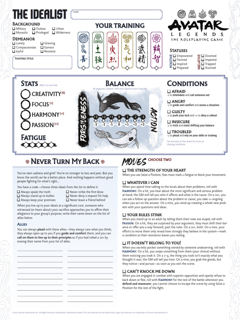 Idealist Character Playbook Guide | PDF | Grief