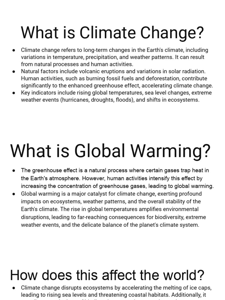 Understanding Climate Change and Its Impact | PDF