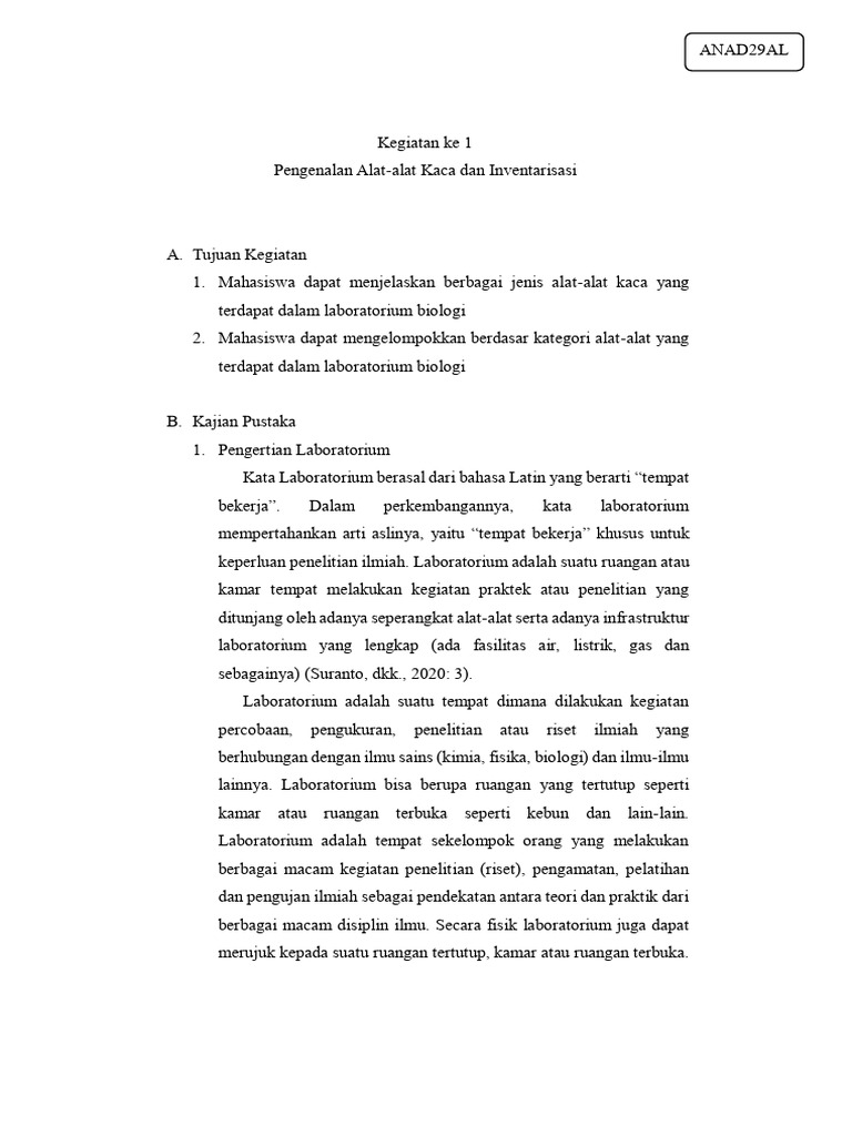 Alat Kaca Laboratorium Biologi: Panduan Lengkap | PDF