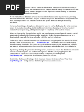Thesis Statements for Movies