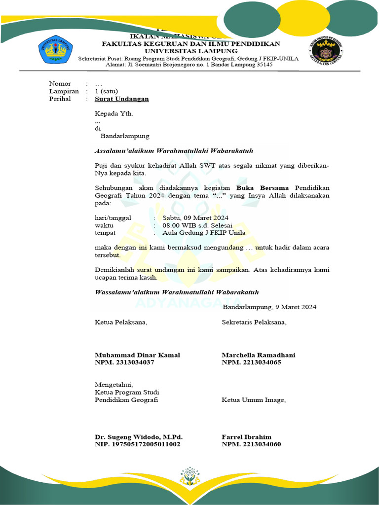 Contoh Surat Undangan Bukber | PDF