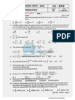12th Maths First Revision Test Question Paper 2024 by MR Mohammed Ali