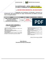 11a Chamada para Contrato Paei Especializado Lista Do Cadastro Reserva