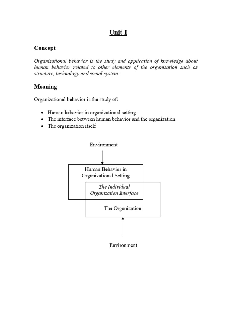 Concept And Nature Of Ob Pdf Organizational Behavior Science