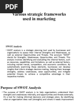 Various Strategic Frameworks Used in Marketing