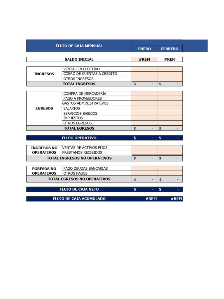 Flujo de Caja Acumulado Mensual | PDF | Flujo de efectivo | Economias