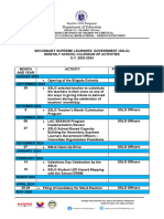 SSLG Calendar of Activities