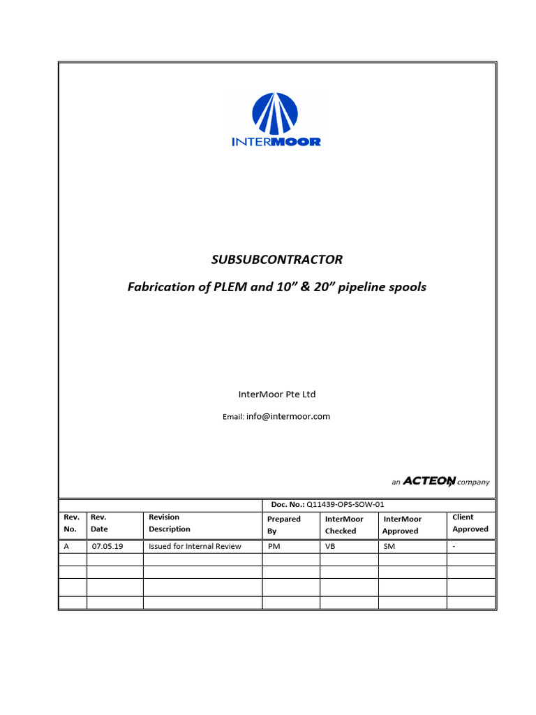 PLEM & Pipeline Spools Fabrication Services | PDF | Pipe (Fluid ...