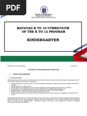 FINAL MATATAG Kindergarten CG 2023