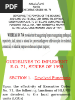 Implementing Guidelines of EO 71