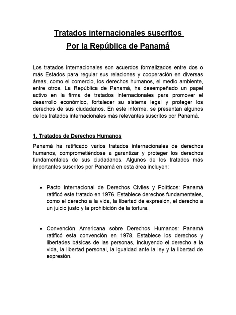 Tratados Internacionales Suscritos | PDF | Convenio europeo de derechos ...