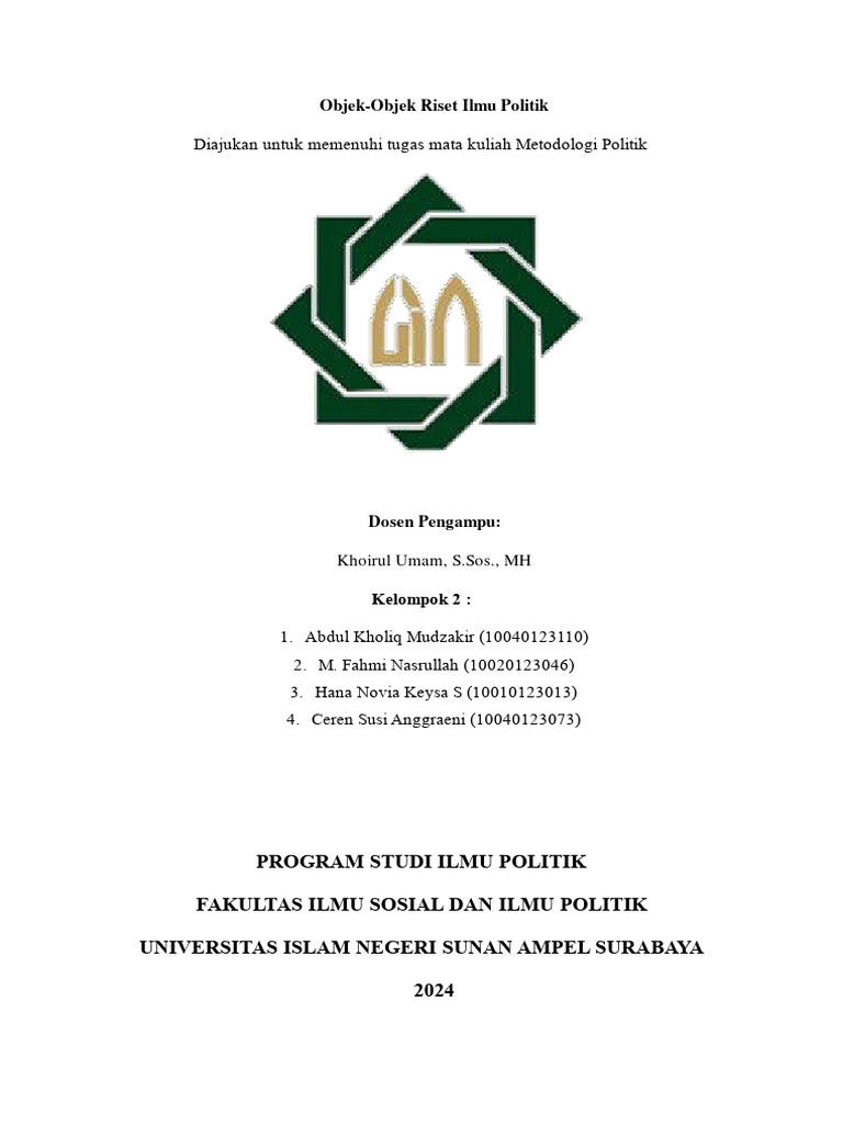 Objek Penelitian dalam Ilmu Politik | PDF | Politik