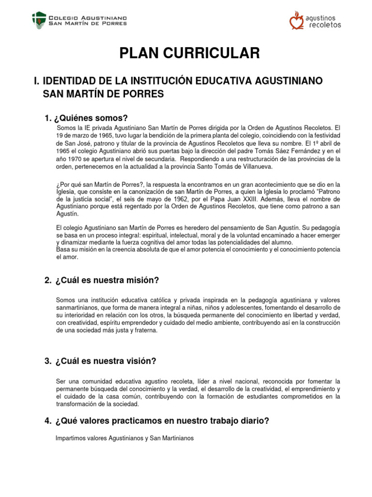 Anexo 2 - Plan Curricular 2024 | PDF | Aprendizaje | Evaluación