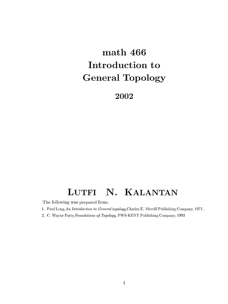 General Topology | PDF