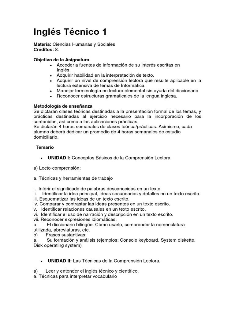 Inglés Técnico 1 Pdf