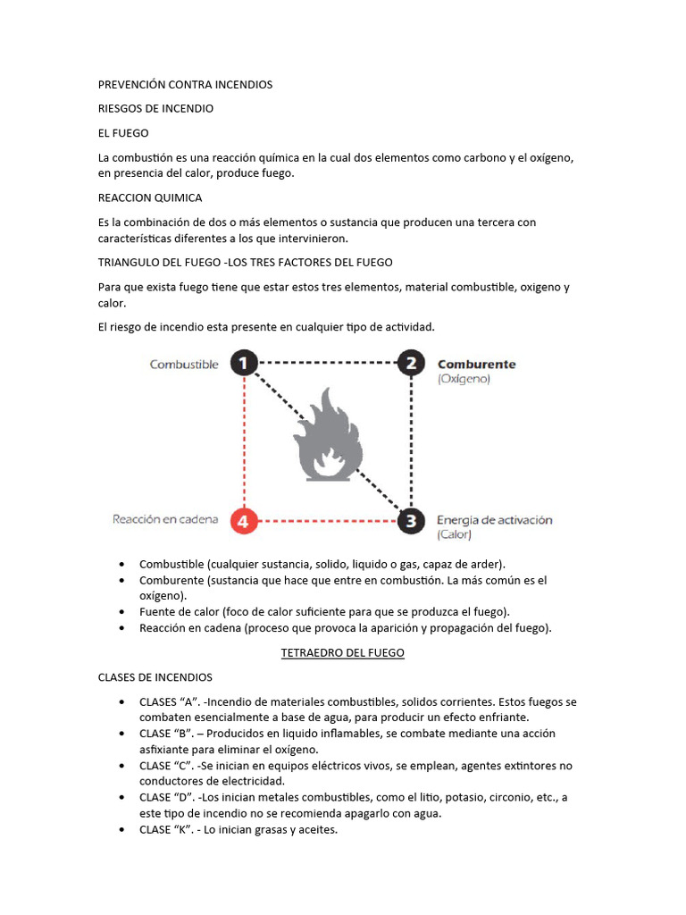 Prevención y Extinción de Incendios | PDF | Incendios | Combustión