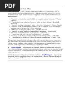Quotes About Success in Thesis Defense