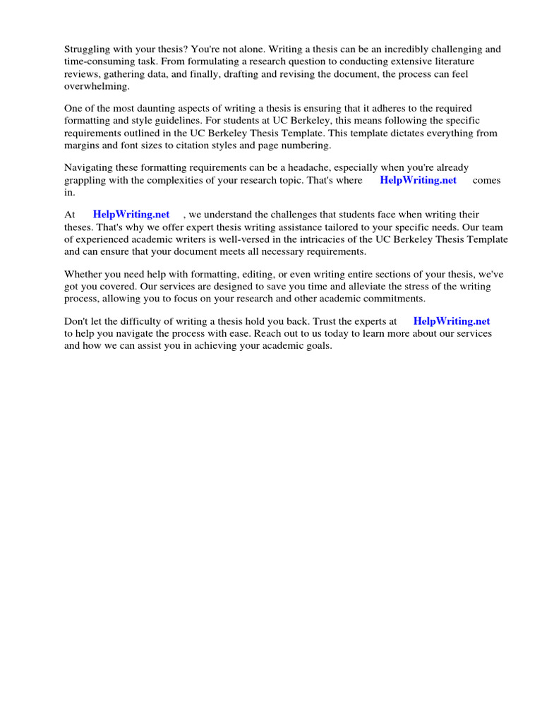 Uc Berkeley Thesis Template PDF