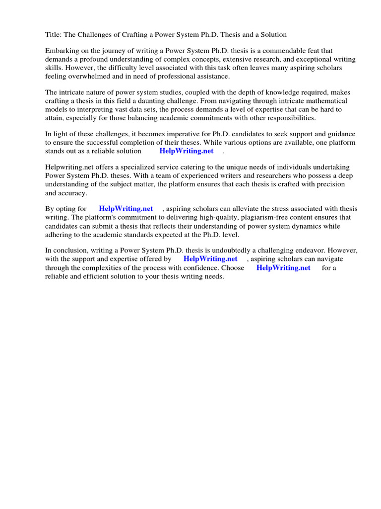 Power System Phd Thesis Download Pdf Thesis Microsoft Power Point
