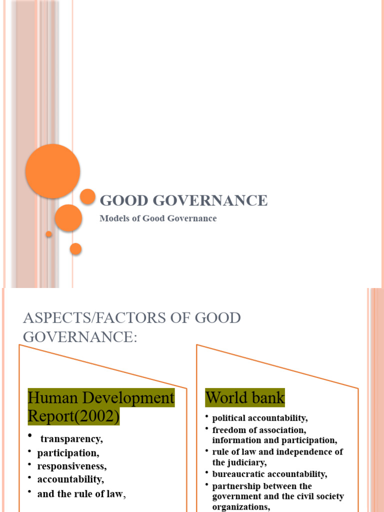Models and Aspects of Good Governance | PDF
