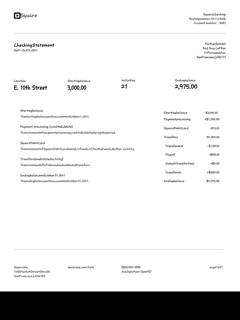 Square Invoive 01 Statement PDF | PDF