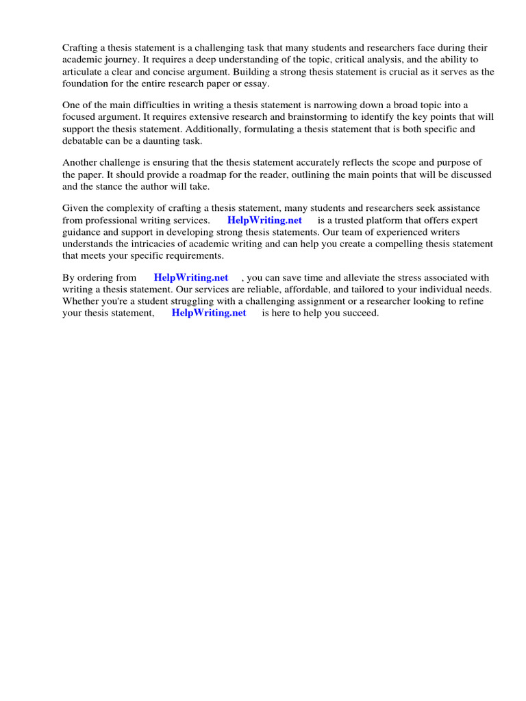 Crafting Effective Thesis Statements | PDF | Essays | Thesis