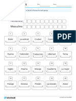 Gender of Nouns Group Sort / El Género de Los Sustantivos - in Spanish