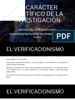 El Carácter Científico de La Investigación