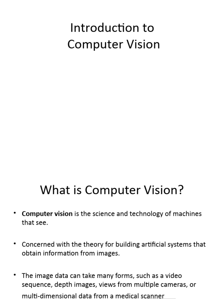 00CV Intro Full | PDF | Computer Vision | Computing