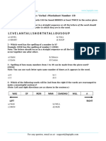 Topic: Verbal::Worksheet Number:10: Occur Together in The Same Order in Which They Are in The Word