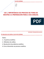 Importancia Do Proceso de Toma de Mostra e A Preparación para A Súa Análise