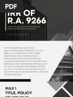 IRR of RA 9266