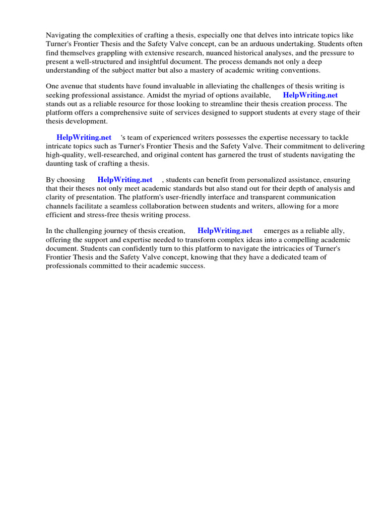 Turners Frontier Thesis Safety Valve Pdf American Frontier The