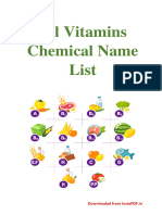 All Vitamins Chmical Name List