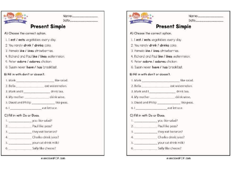 Lk Simple Present Tense Pdf