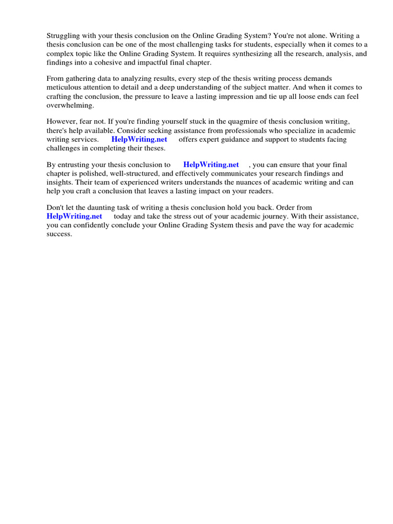 Online Grading System Thesis Conclusion | PDF | Business
