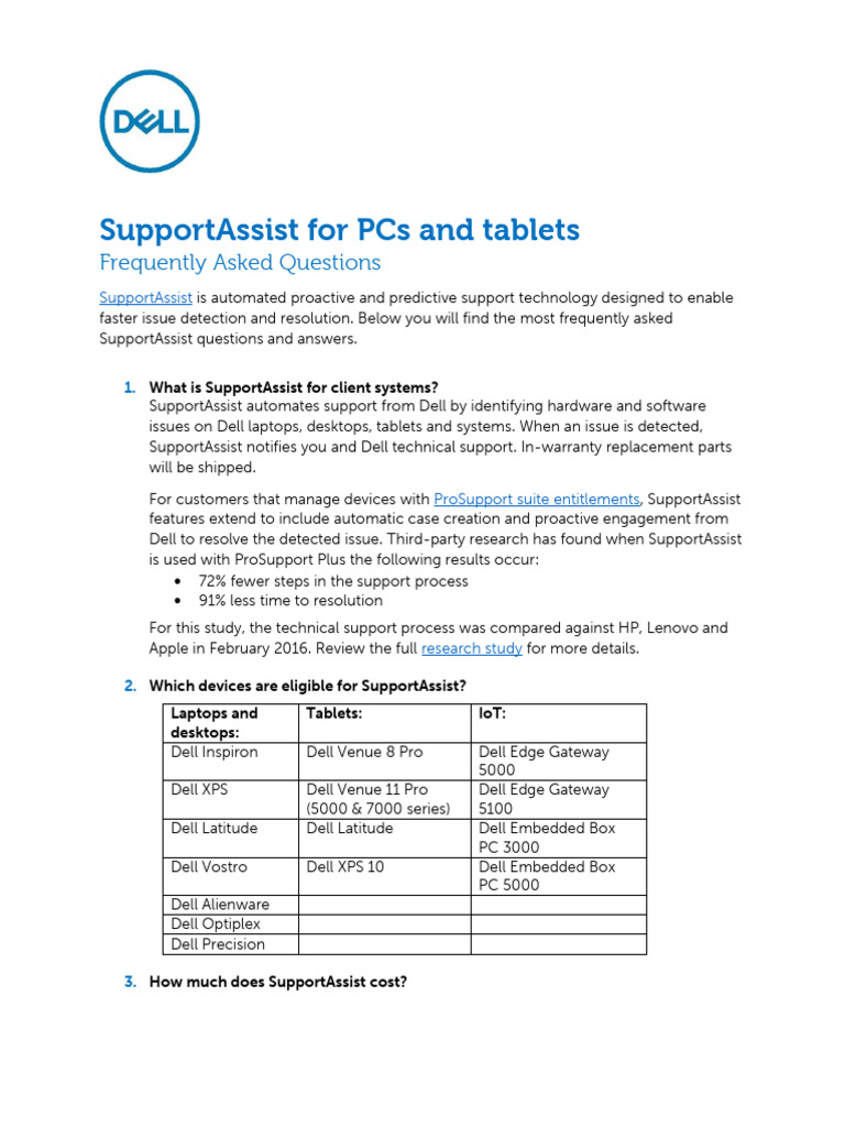 Overview of Dell SupportAssist Features | PDF | Dell | Computer Network