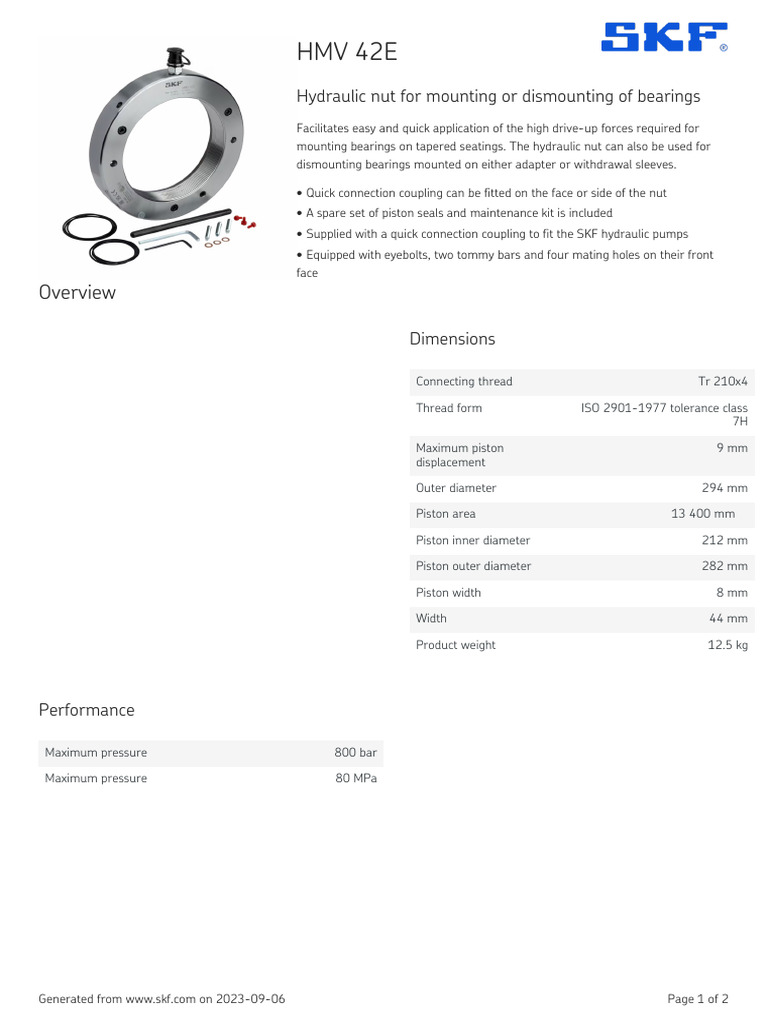 SKF HMV 42E Specification | PDF | License | Business Law