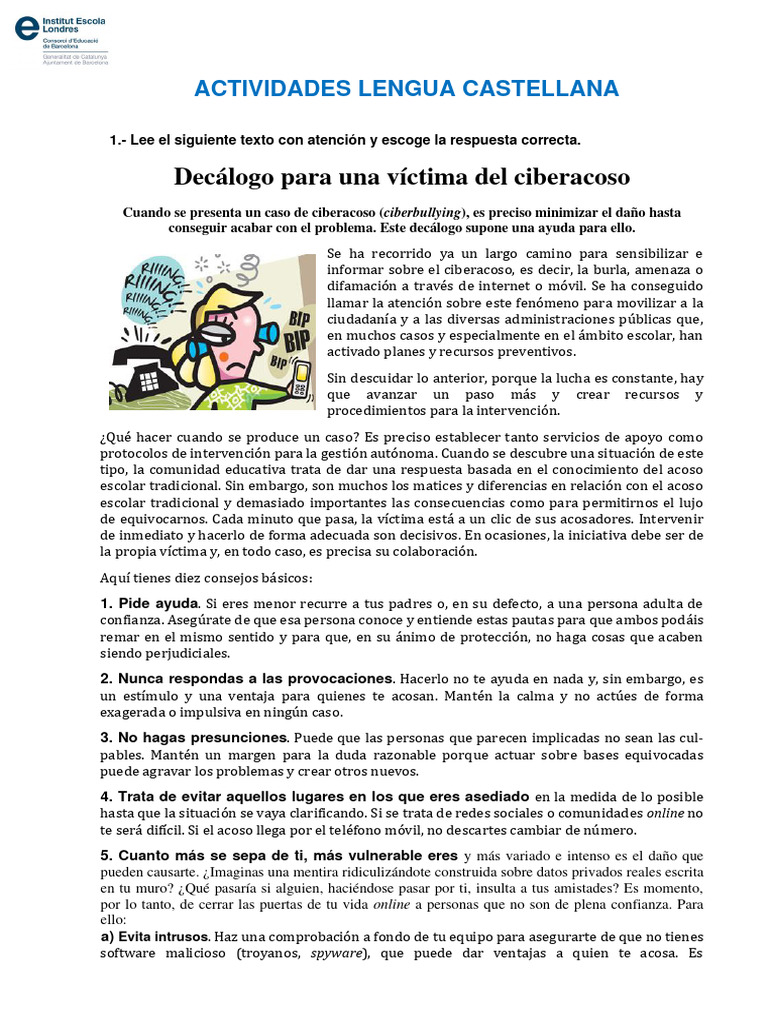Consejos para enfrentar el ciberacoso | PDF | Acoso cibernético