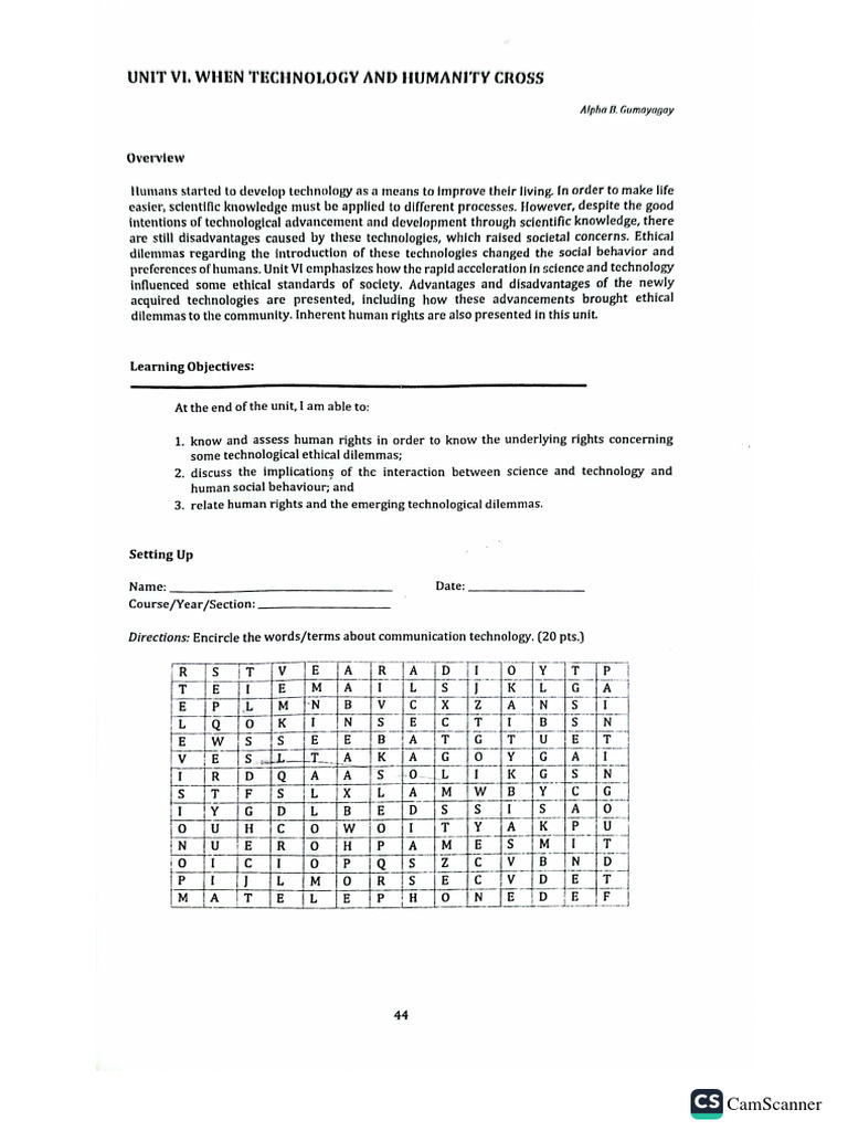 Unit 6 STS | PDF