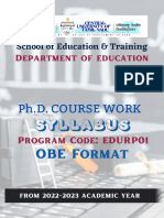 Education Syllabus For PHD Course Work 21032022