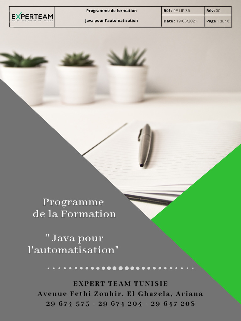 Formation Java pour l'automatisation | PDF | Java (Langage de ...